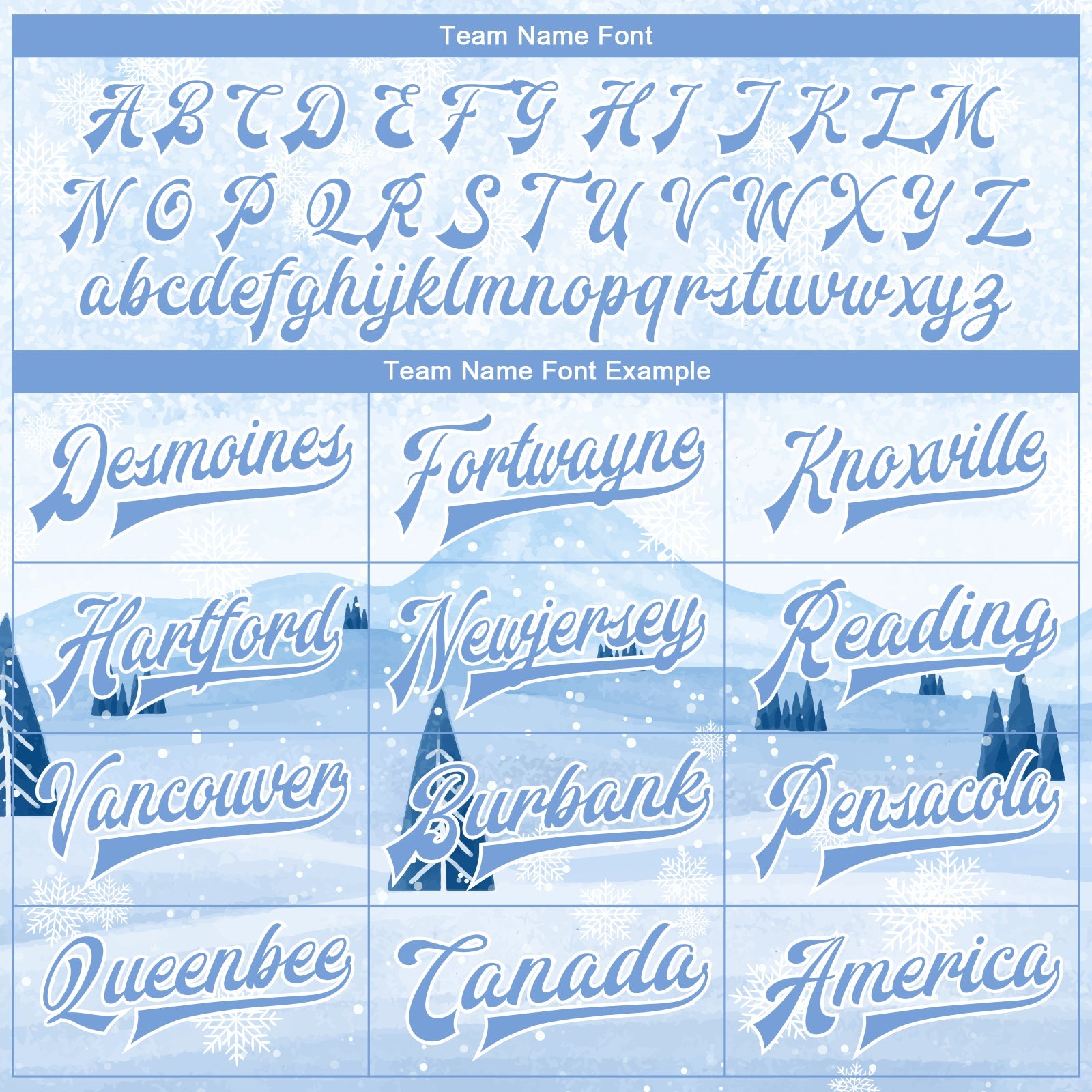 Custom White Light Blue Watercolor Winter Snow Landscape 3D Pattern Design Bomber Full-Snap Varsity Letterman Jacket view 6