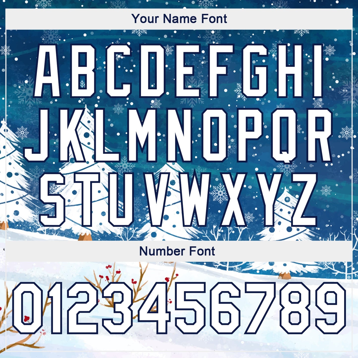 Custom Royal White-Navy Watercolor Winter Landscape With Snowy Trees 3D Pattern Design Bomber Full-Snap Varsity Letterman Jacket view 7