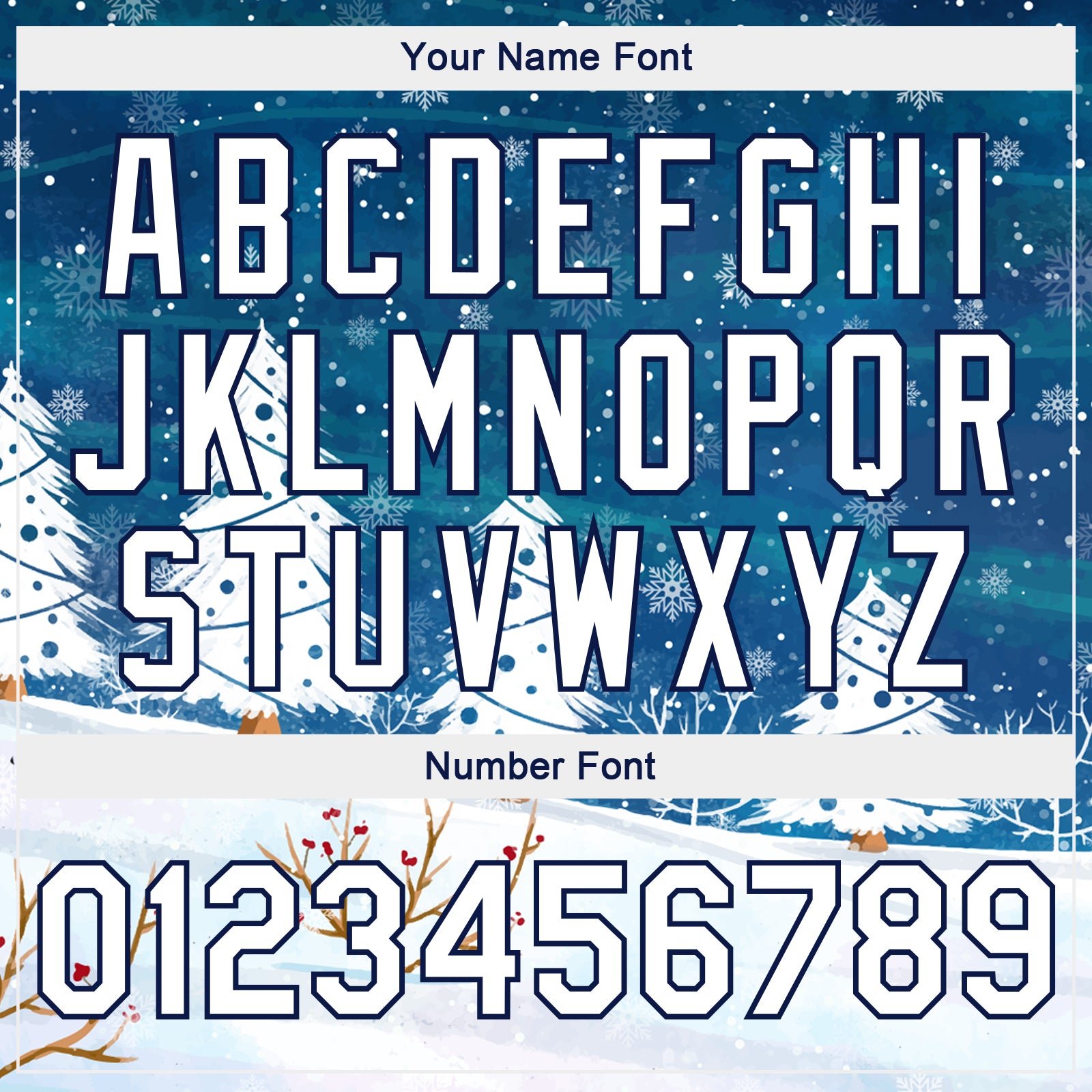 Custom Royal White-Navy Watercolor Winter Landscape With Snowy Trees 3D Pattern Design Bomber Full-Snap Varsity Letterman Jacket view 7
