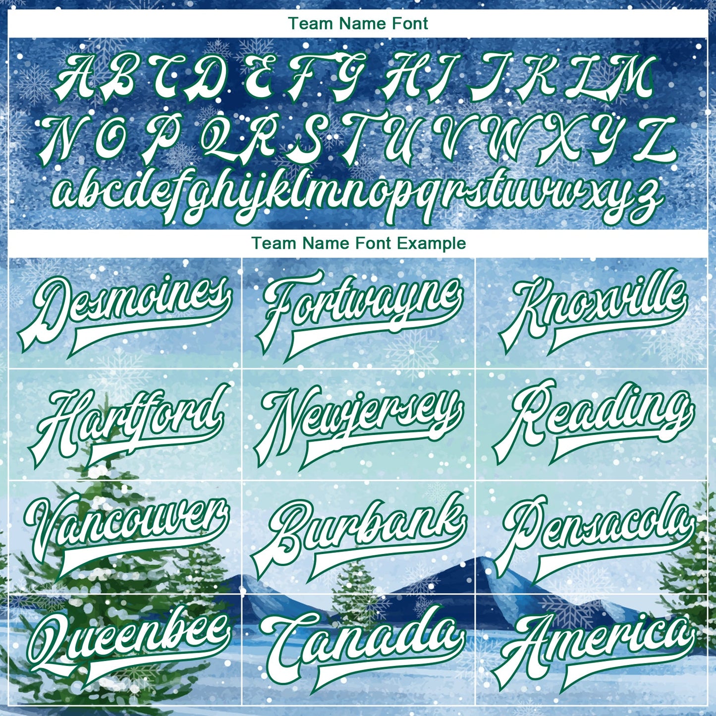 Custom Royal White-Kelly Green Watercolor Winter Landscape With Snowy Trees 3D Pattern Design Bomber Full-Snap Varsity Letterman Jacket view 6
