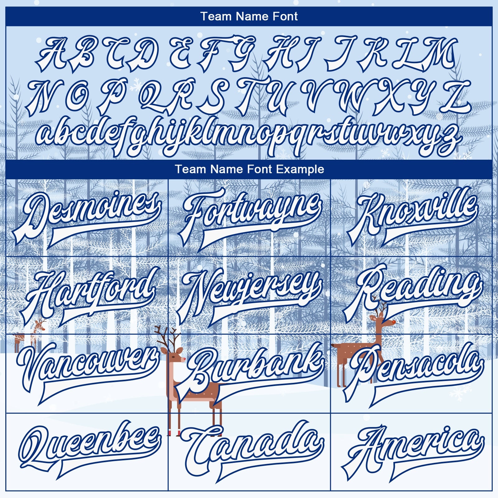 Custom White Royal Reindeers In A Snowy Forest 3D Pattern Design Bomber Full-Snap Varsity Letterman Jacket view 6