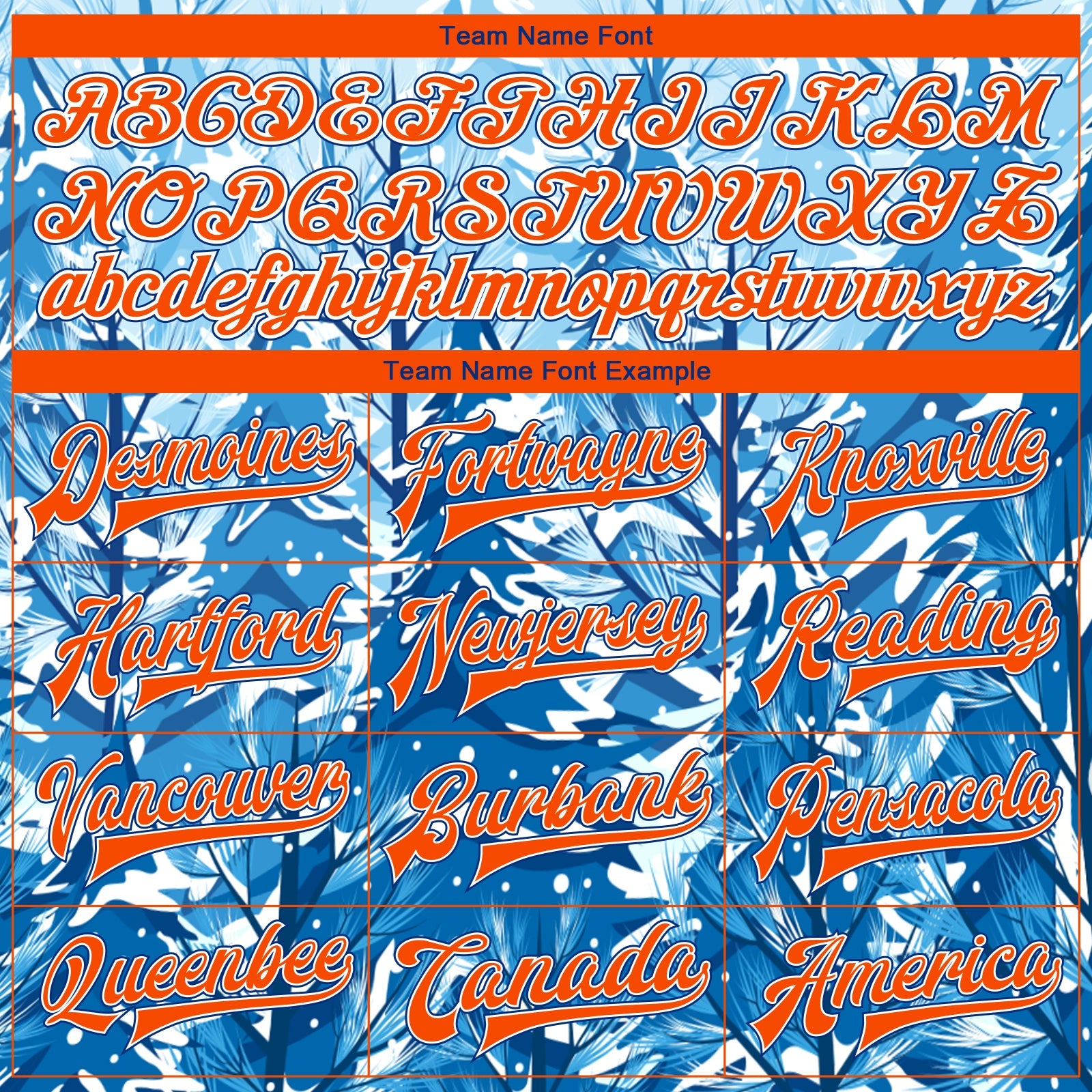 Custom Royal Orange-White Lovely Winter Landscape With Snowy Trees 3D Pattern Design Bomber Full-Snap Varsity Letterman Jacket view 6