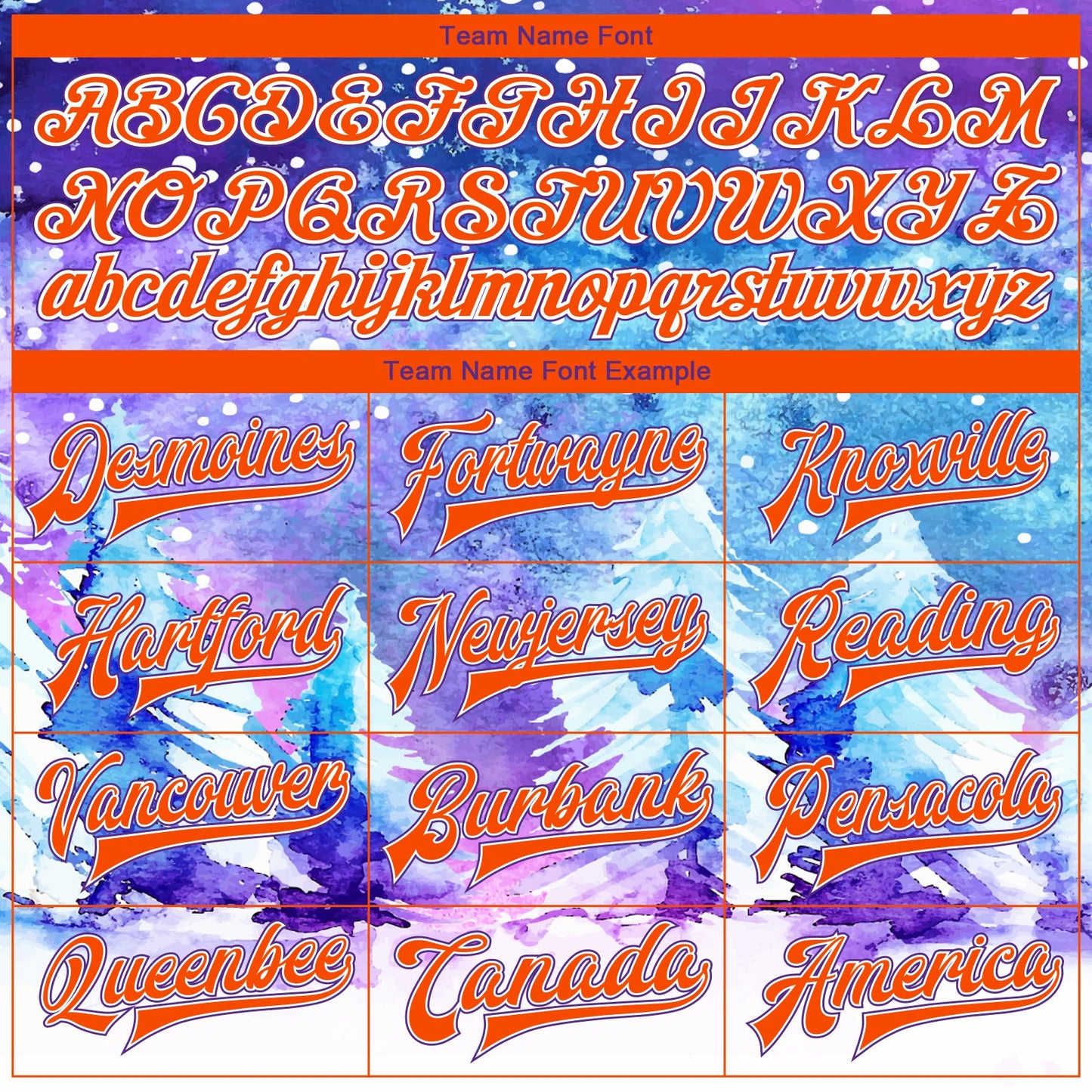 Custom Purple Orange-White Watercolor Winter Landscape With Snowy Trees 3D Pattern Design Bomber Full-Snap Varsity Letterman Jacket view 6
