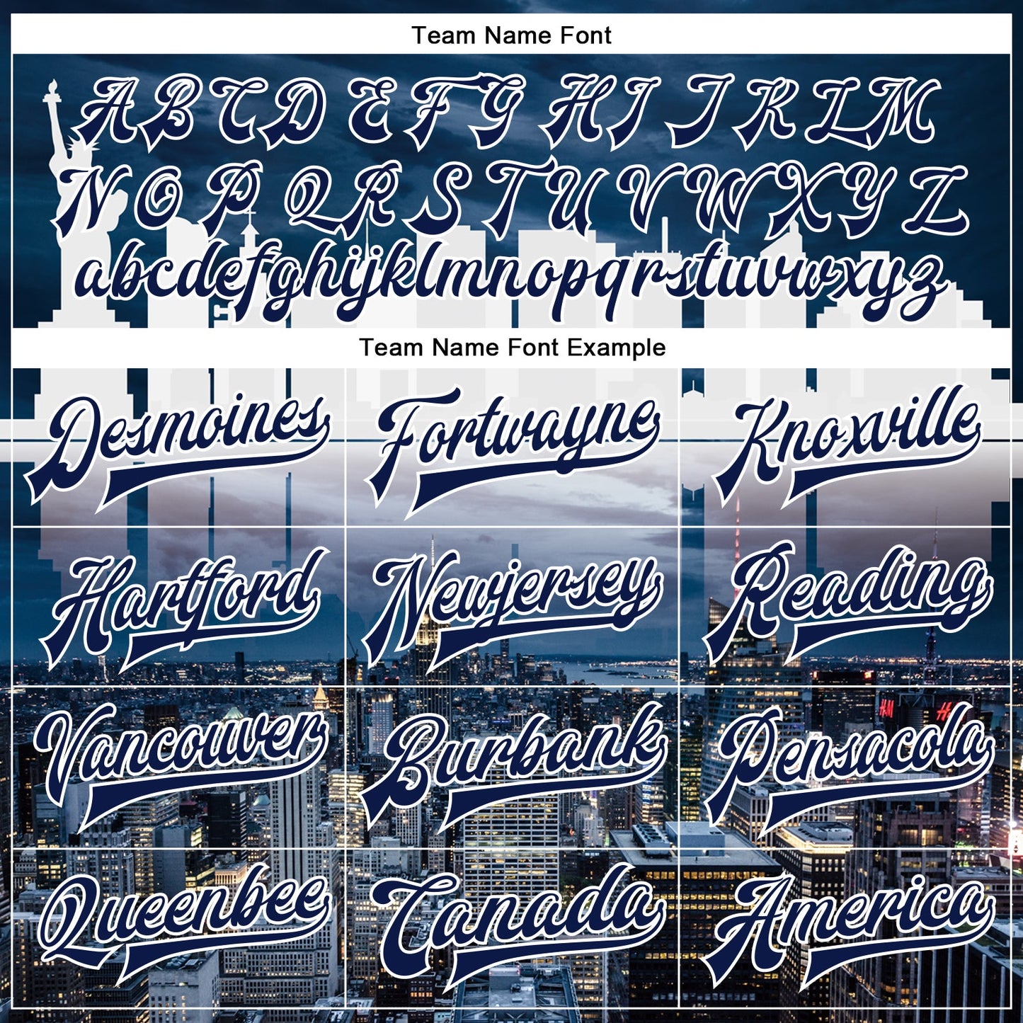 Custom Navy White New York City Edition 3D Bomber Full-Snap Varsity Letterman Jacket view 6