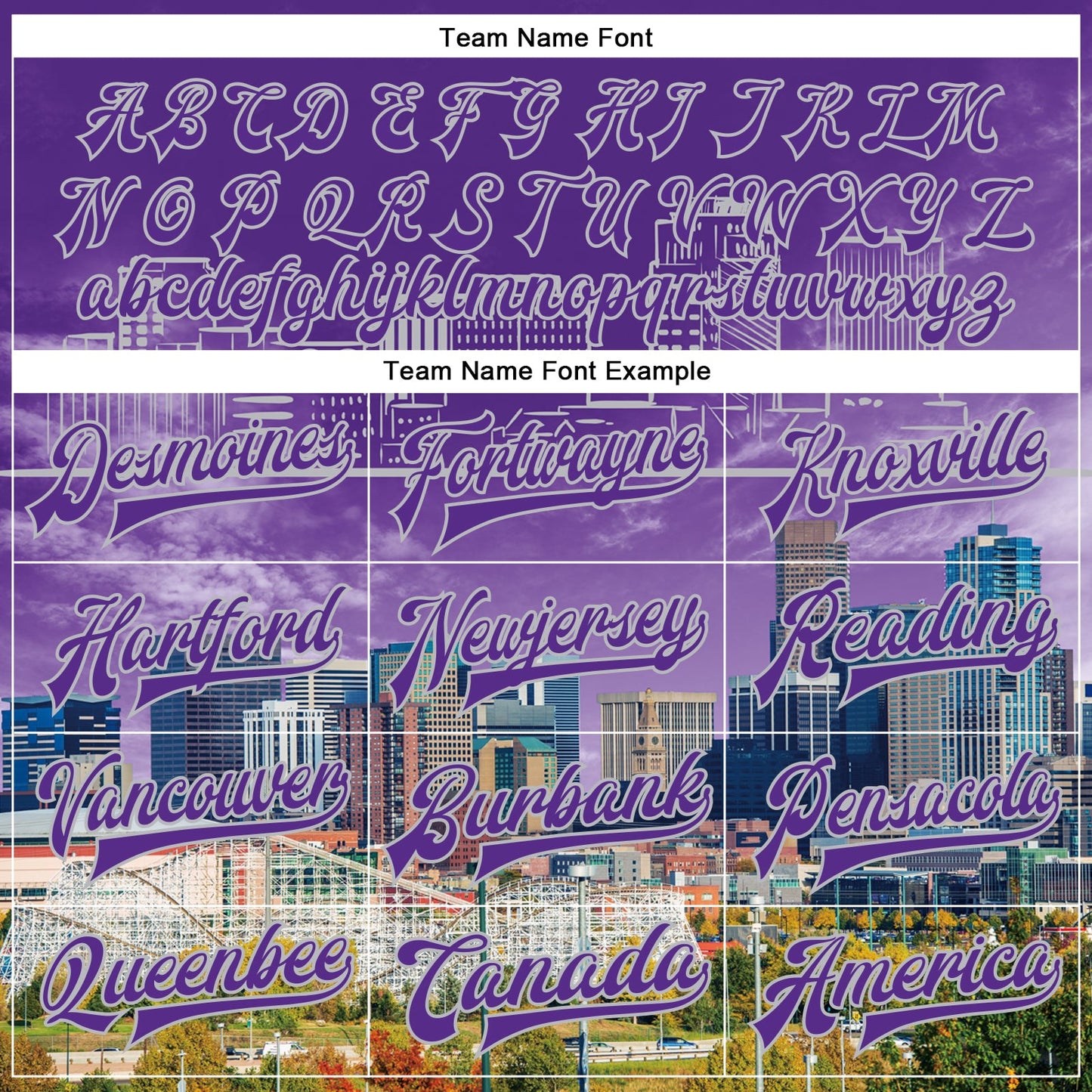Custom Purple Gray Denver Colorado City Edition 3D Bomber Full-Snap Varsity Letterman Jacket view 6