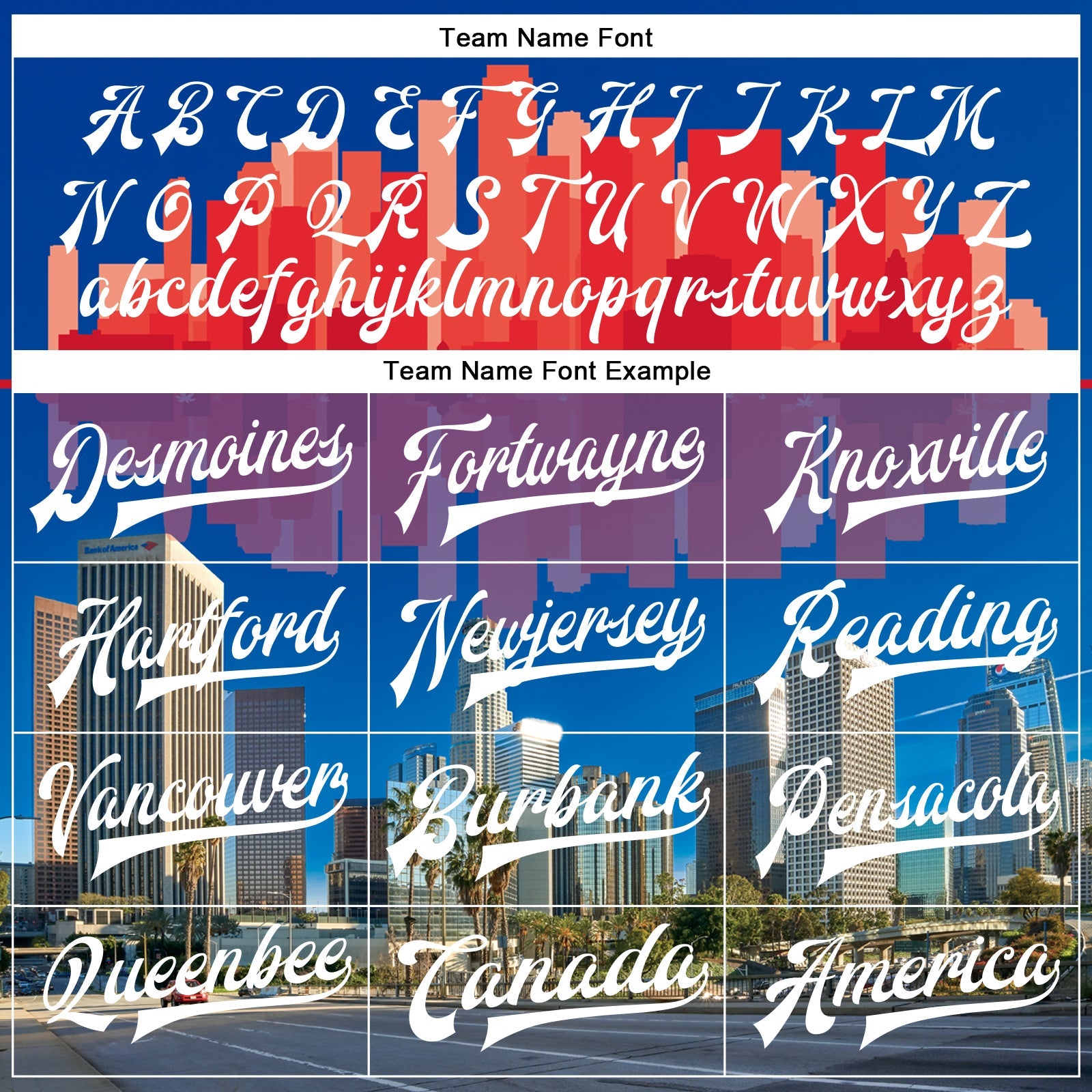 Custom Royal White-Red Los Angeles California City Edition 3D Bomber Full-Snap Varsity Letterman Jacket view 6
