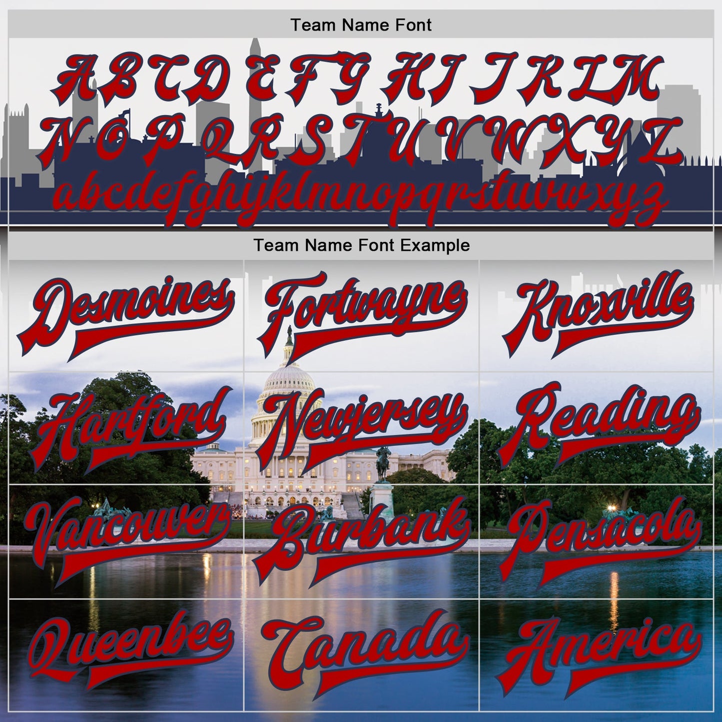 Custom White Red-Navy Capitol Washington City Edition 3D Bomber Full-Snap Varsity Letterman Jacket view 6