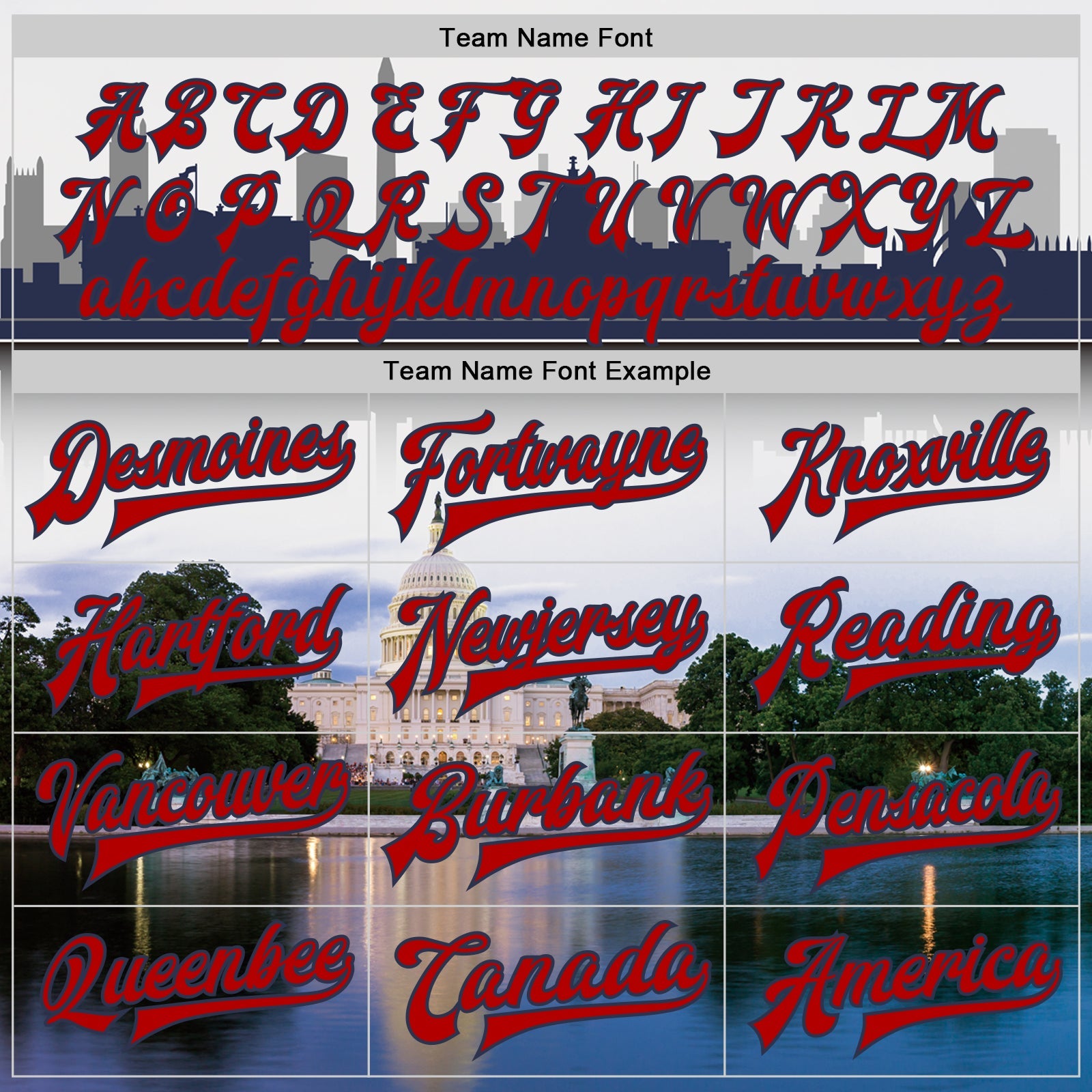 Custom White Red-Navy Capitol Washington City Edition 3D Bomber Full-Snap Varsity Letterman Jacket view 6