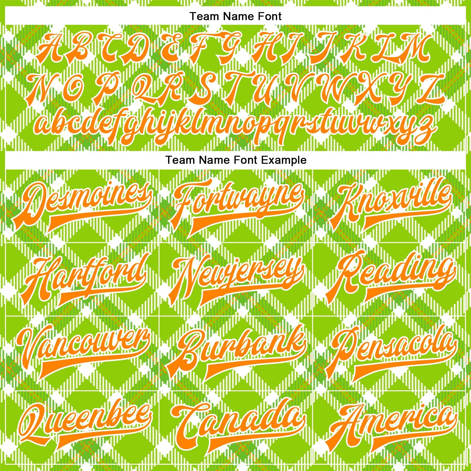 Custom Neon Green Bay Orange-White Check Board 3D Pattern Design Bomber Full-Snap Varsity Letterman Jacket view 6