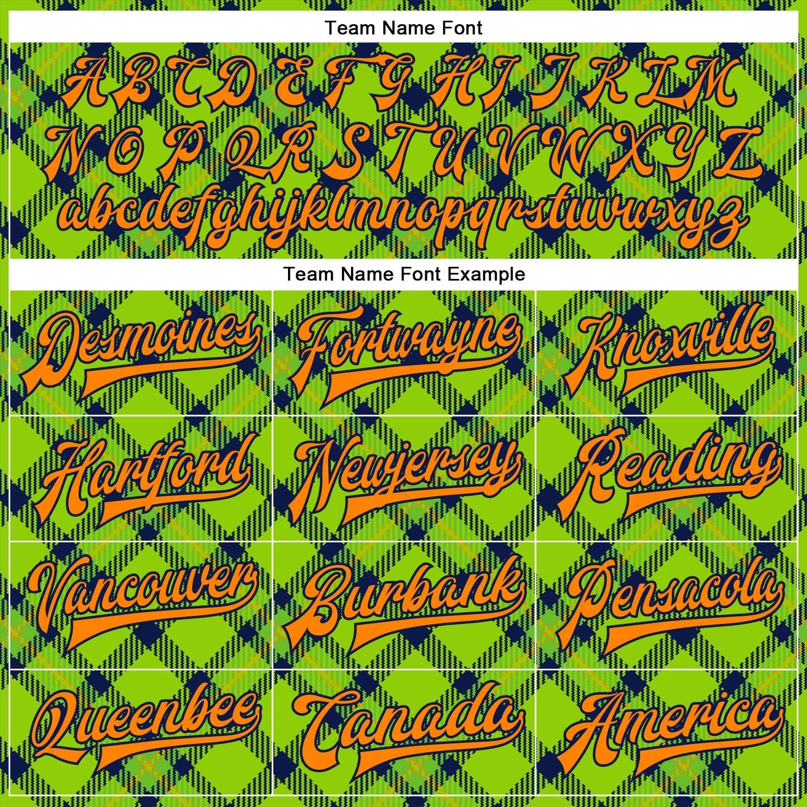 Custom Neon Green Bay Orange-Navy Check Board 3D Pattern Design Bomber Full-Snap Varsity Letterman Jacket view 6