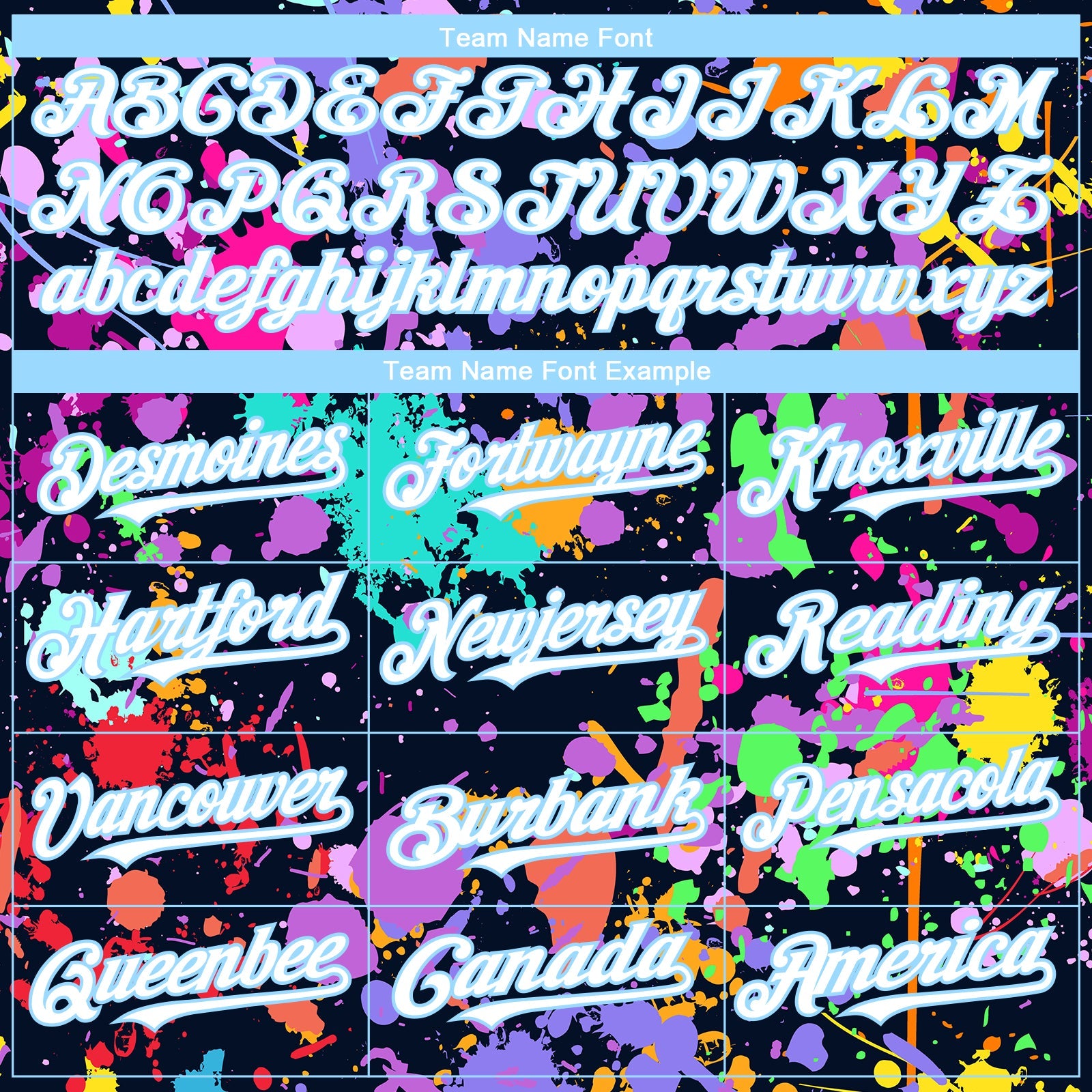 Custom Graffiti Pattern White-Light Blue Splash 3D Bomber Full-Snap Varsity Letterman Hoodie Jacket view 4