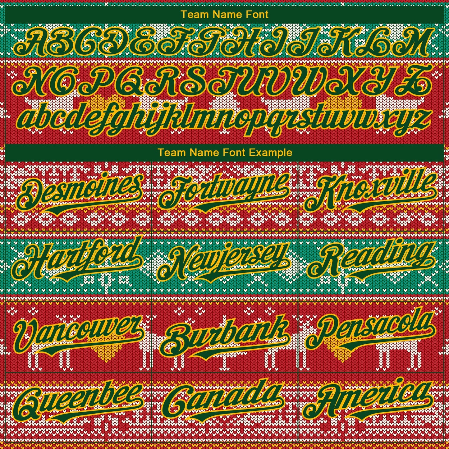 Custom Red Green-Gold Christmas Reindeers 3D Bomber Full-Snap Varsity Letterman Hoodie Jacket view 4