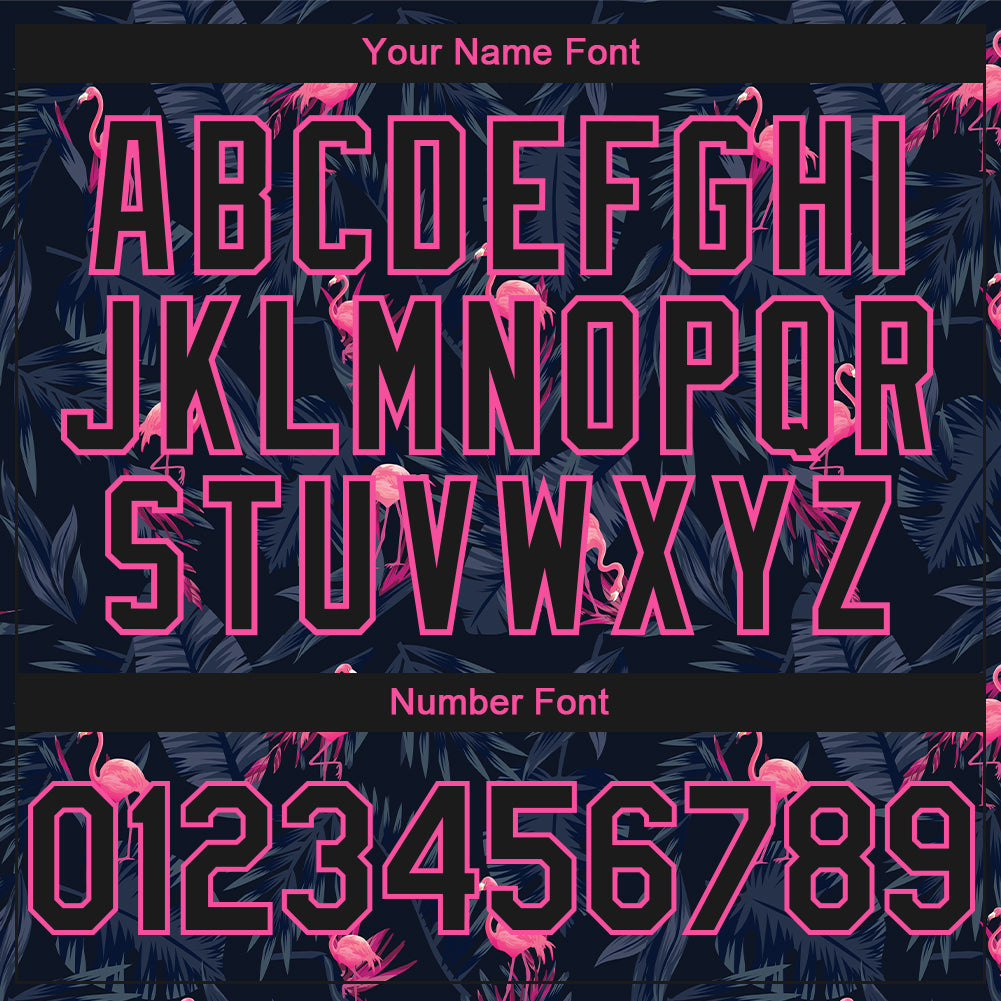 Custom Black Pink Flamingo 3D Pattern Design Bomber Full-Snap Varsity Letterman Hoodie Jacket view 5