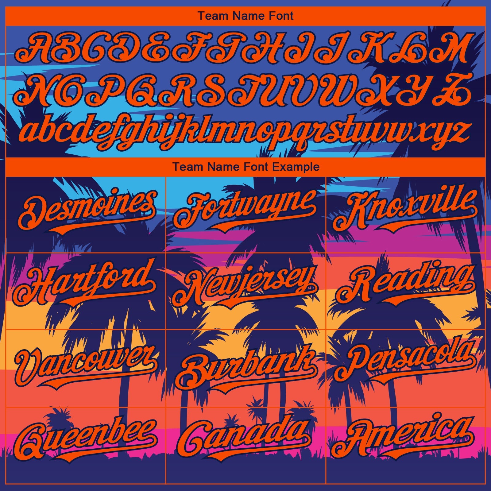 Custom Royal Orange-Navy Tropical Hawaii Palm Trees 3D Bomber Full-Snap Varsity Letterman Hoodie Jacket view 4