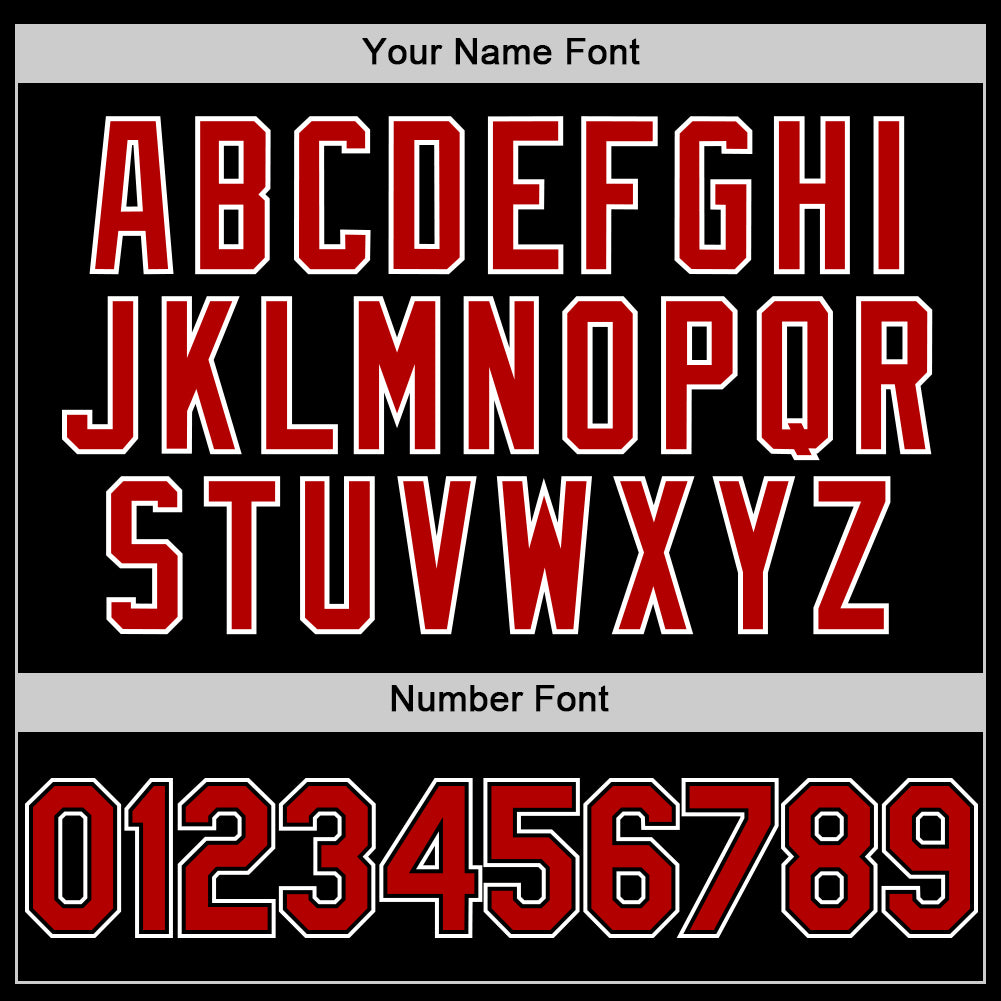 Custom Black Red-White Bomber Full-Snap Varsity Letterman Lapel Collar Byron Jacket view 5