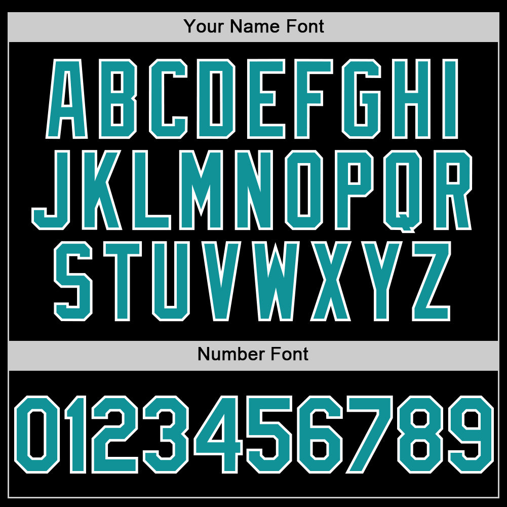 Custom Black Teal-White Bomber Full-Snap Varsity Letterman Two Tone Lapel Collar Byron Jacket view 5