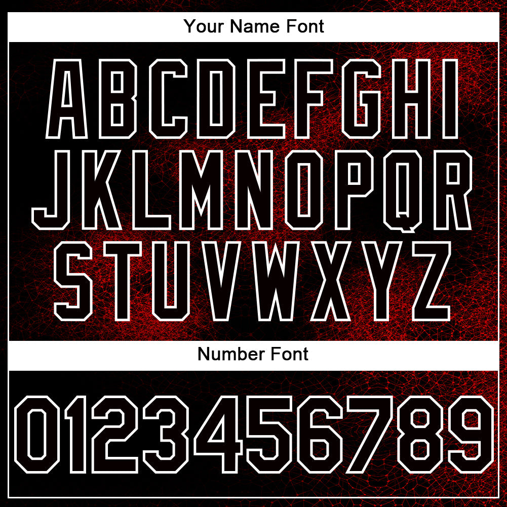 Custom Black Red-White Abstract Network 3D Pattern Design Bomber Full-Snap Varsity Letterman Hoodie Jacket view 5