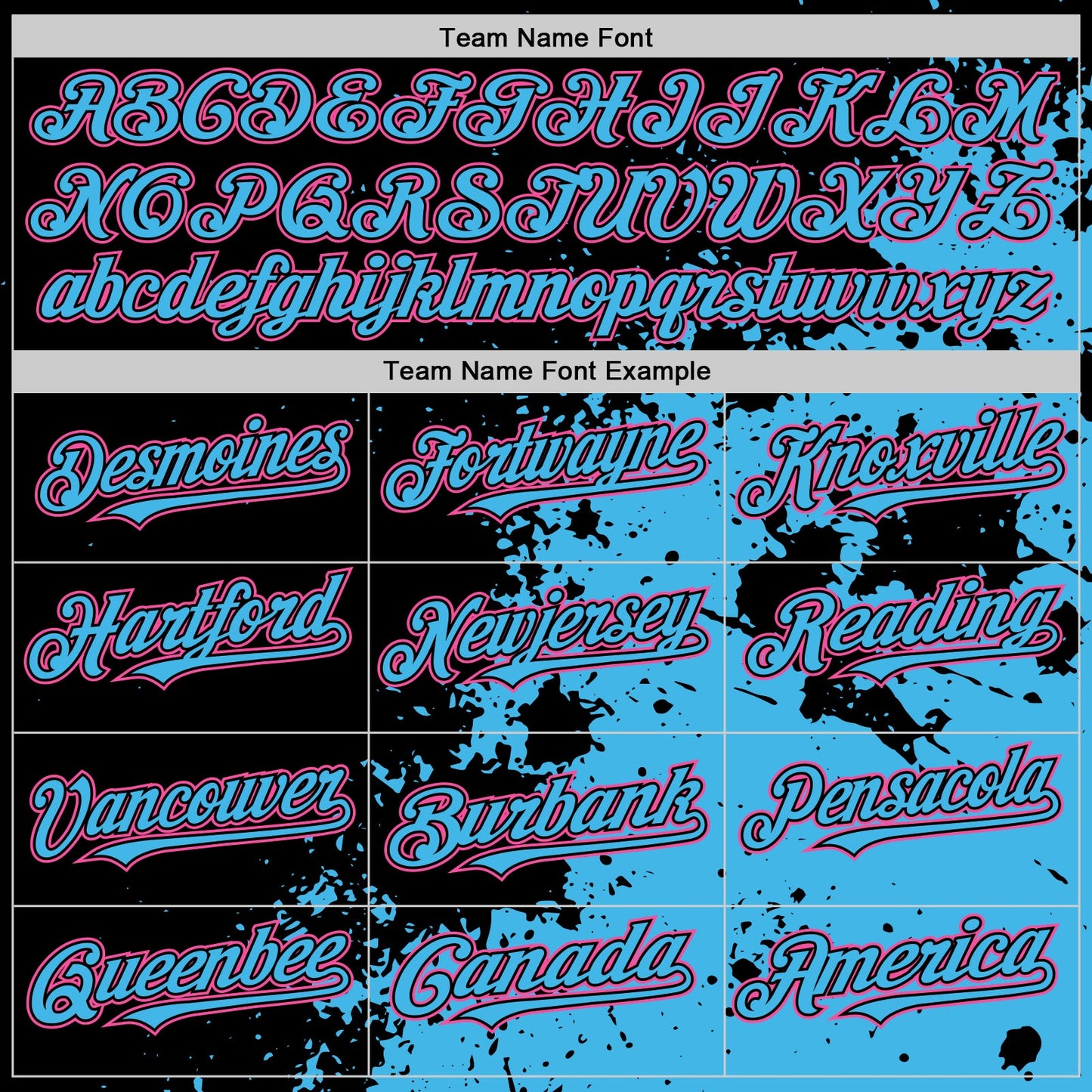 Custom Black Sky Blue-Pink Abstract Splash Grunge Art 3D Pattern Design Bomber Full-Snap Varsity Letterman Hoodie Jacket view 4