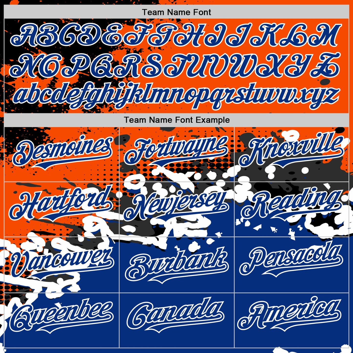 Custom Orange Royal-Black Abstract Splash Grunge Art 3D Pattern Design Bomber Full-Snap Varsity Letterman Hoodie Jacket view 4