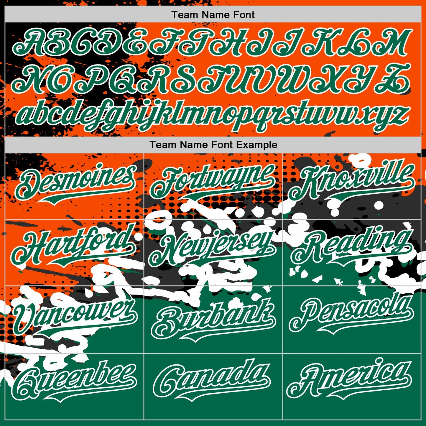 Custom Orange Kelly Green-Black Abstract Splash Grunge Art 3D Pattern Design Bomber Full-Snap Varsity Letterman Hoodie Jacket view 4