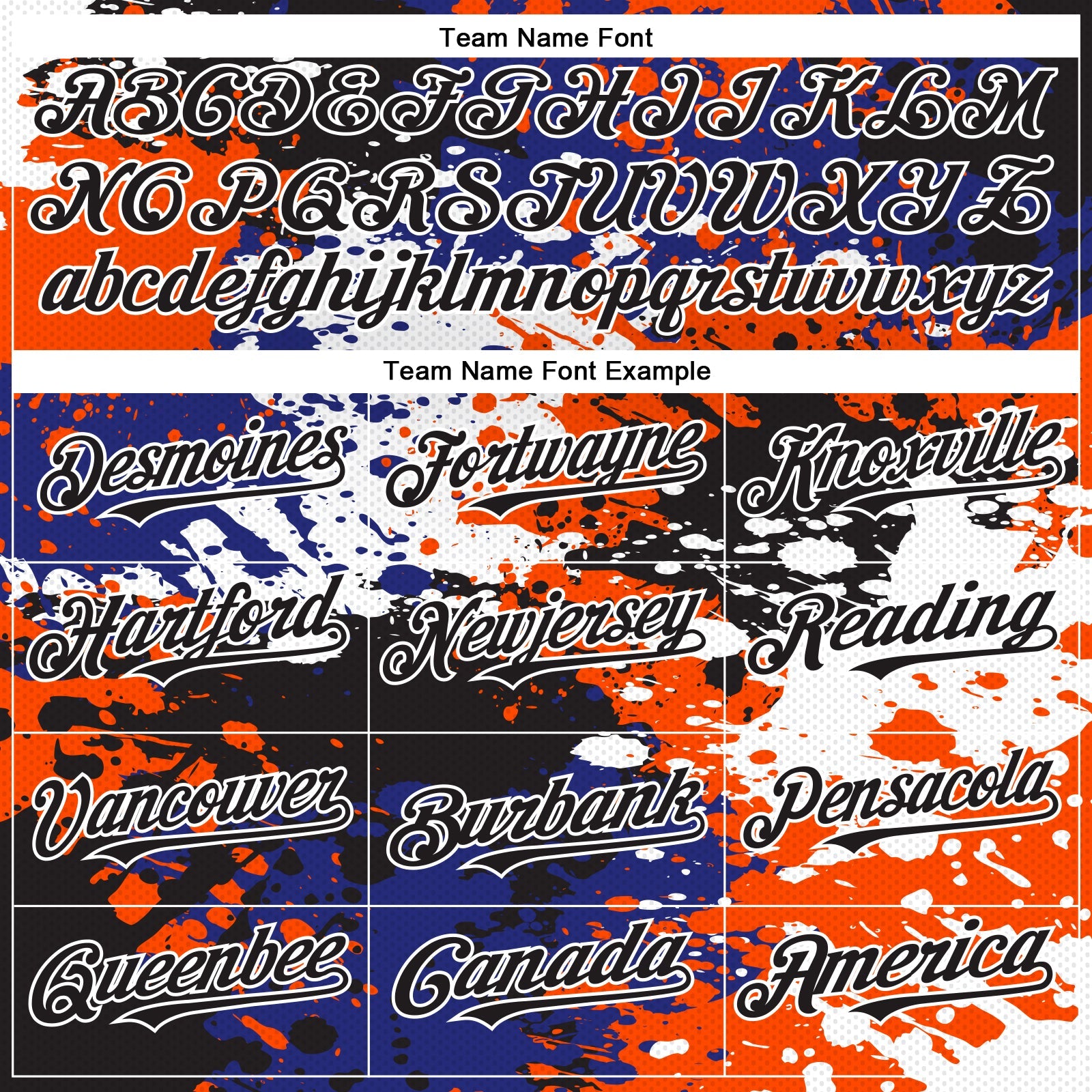 Custom Black Orange-Royal Abstract Splash Grunge Art 3D Pattern Design Bomber Full-Snap Varsity Letterman Hoodie Jacket view 4