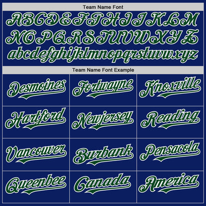 Custom Royal Green-White Bomber Full-Snap Varsity Letterman Two Tone Hoodie Jacket view 4