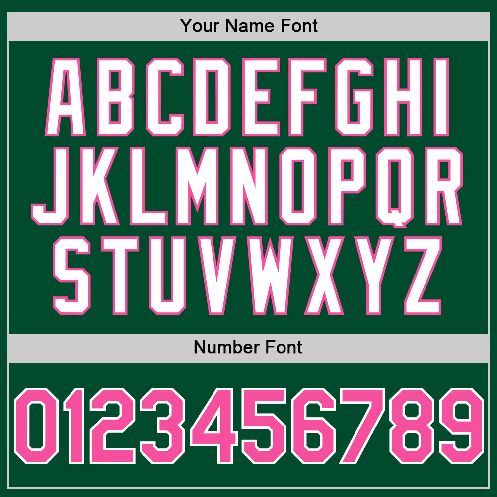Custom Kelly Green Pink-White Bomber Full-Snap Varsity Letterman Two Tone Hoodie Jacket view 5