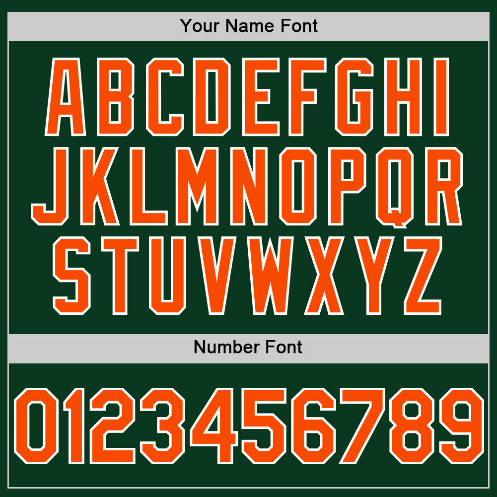 Custom Green Orange-White Bomber Full-Snap Varsity Letterman Two Tone Hoodie Jacket view 5