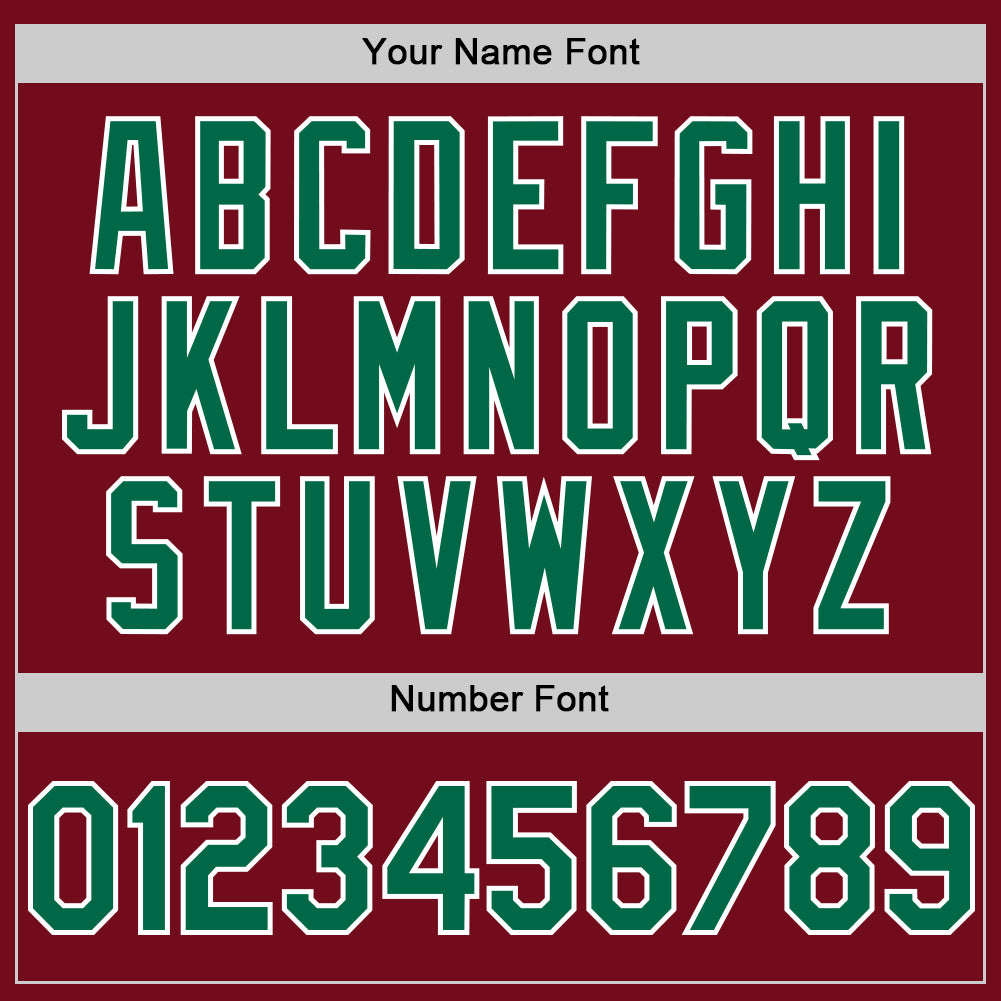 Custom Crimson Kelly Green-White Bomber Full-Snap Varsity Letterman Hoodie Jacket view 5