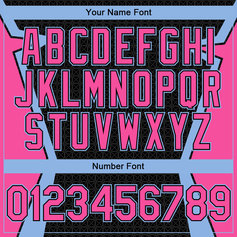 Custom Black Pink-Light Blue Arrow 3D Pattern Design Bomber Full-Snap Varsity Letterman Hoodie Jacket view 5