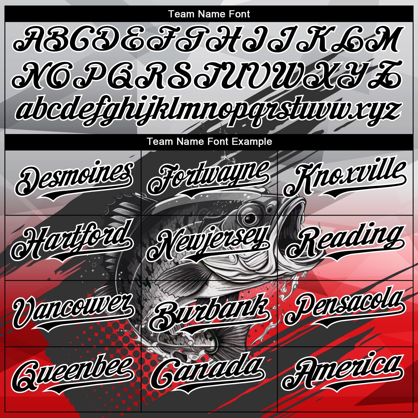 Custom Gray Black-Red Largemouth Bass Fish Fishing 3D Bomber Full-Snap Varsity Letterman Hoodie Jacket view 4
