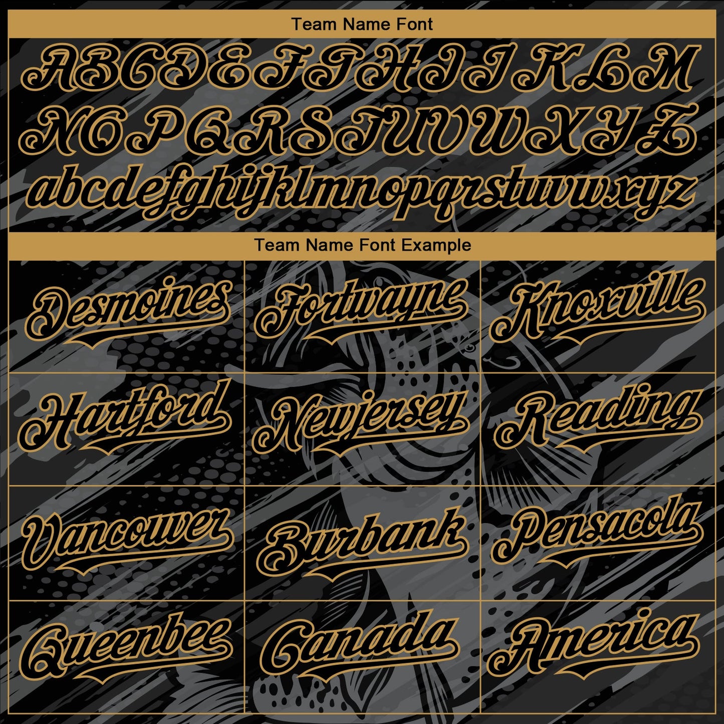 Custom Black Old Gold Largemouth Bass Fish Fishing 3D Bomber Full-Snap Varsity Letterman Hoodie Jacket view 4
