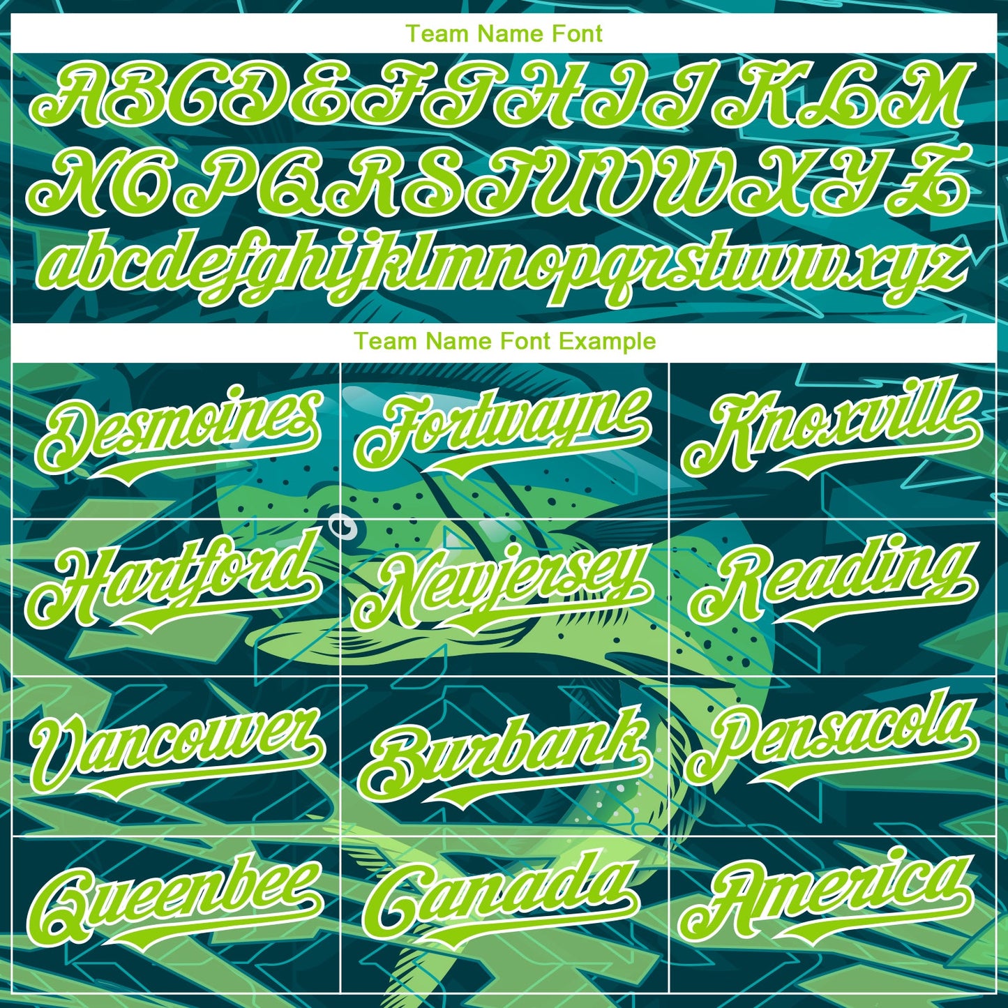 Custom Teal Neon Green-White Mahimah Fish Fishing 3D Bomber Full-Snap Varsity Letterman Hoodie Jacket view 4