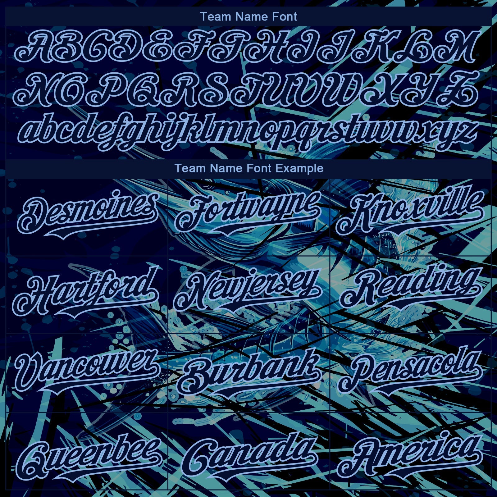 Custom Navy Light Blue Marlin Fish Fishing 3D Bomber Full-Snap Varsity Letterman Hoodie Jacket view 4