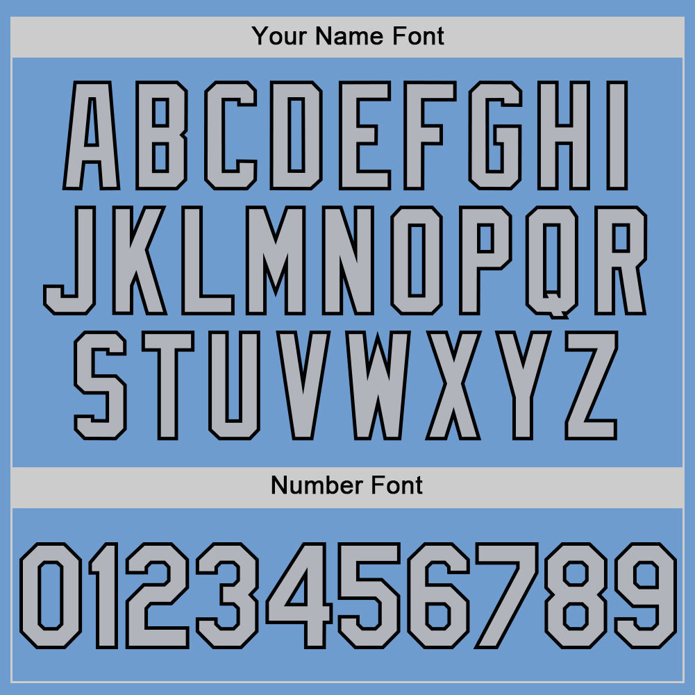Custom Light Blue Gray-Black Bomber Full-Snap Varsity Letterman Hoodie Jacket view 5