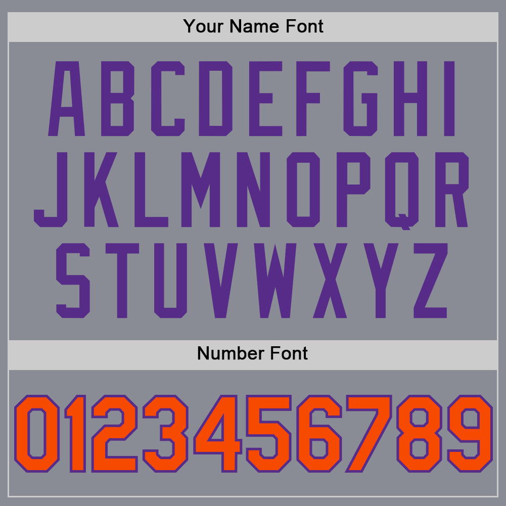 Custom Gray Orange-Purple Bomber Full-Snap Varsity Letterman Two Tone Hoodie Jacket view 5