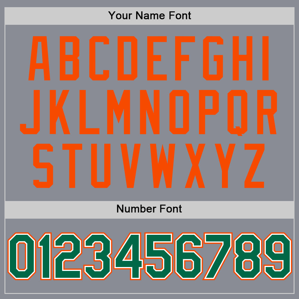 Custom Gray Kelly Green-Orange Bomber Full-Snap Varsity Letterman Two Tone Hoodie Jacket view 5
