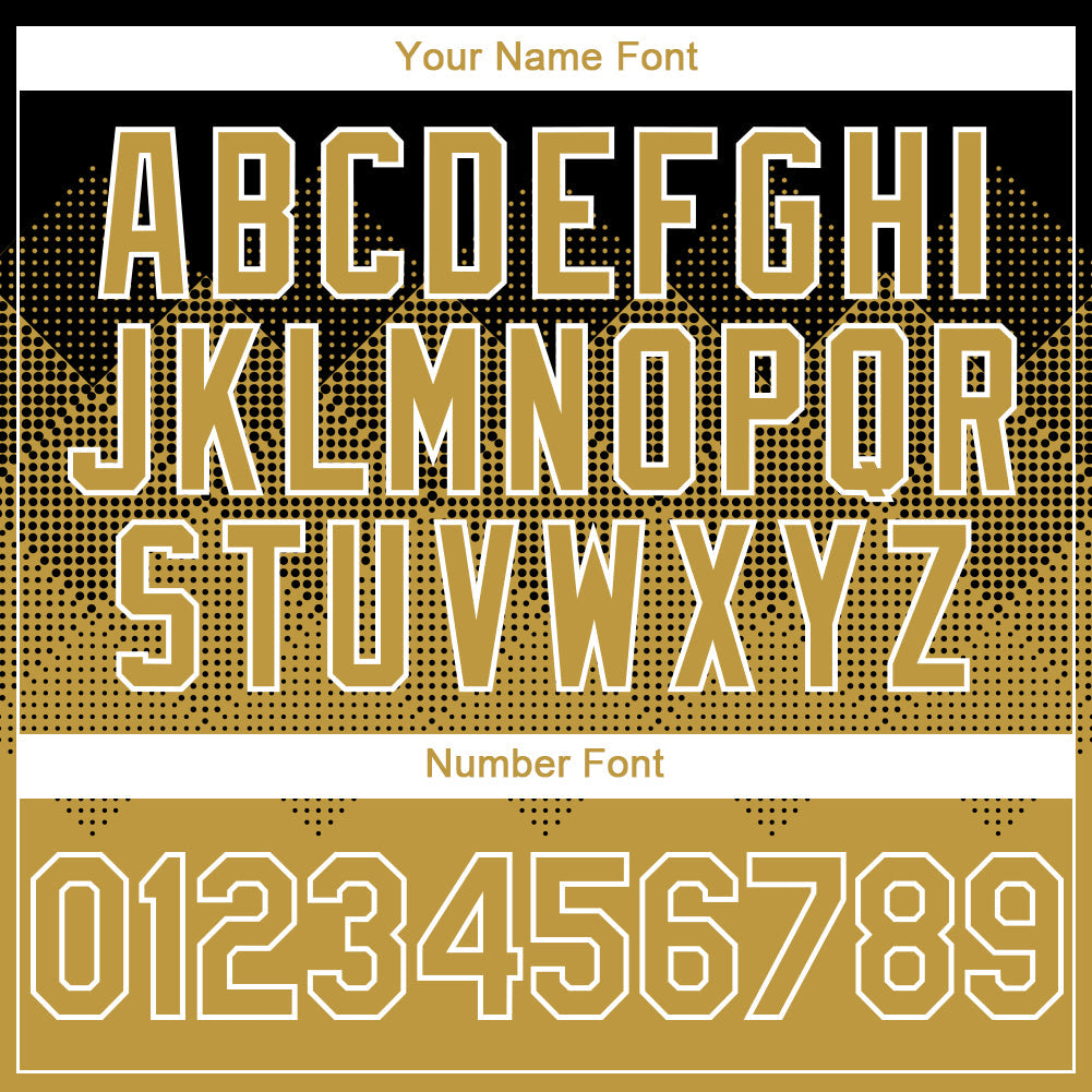 Custom Black Old Gold-White Gradient Square Shape 3D Pattern Design Bomber Full-Snap Varsity Letterman Hoodie Jacket view 5