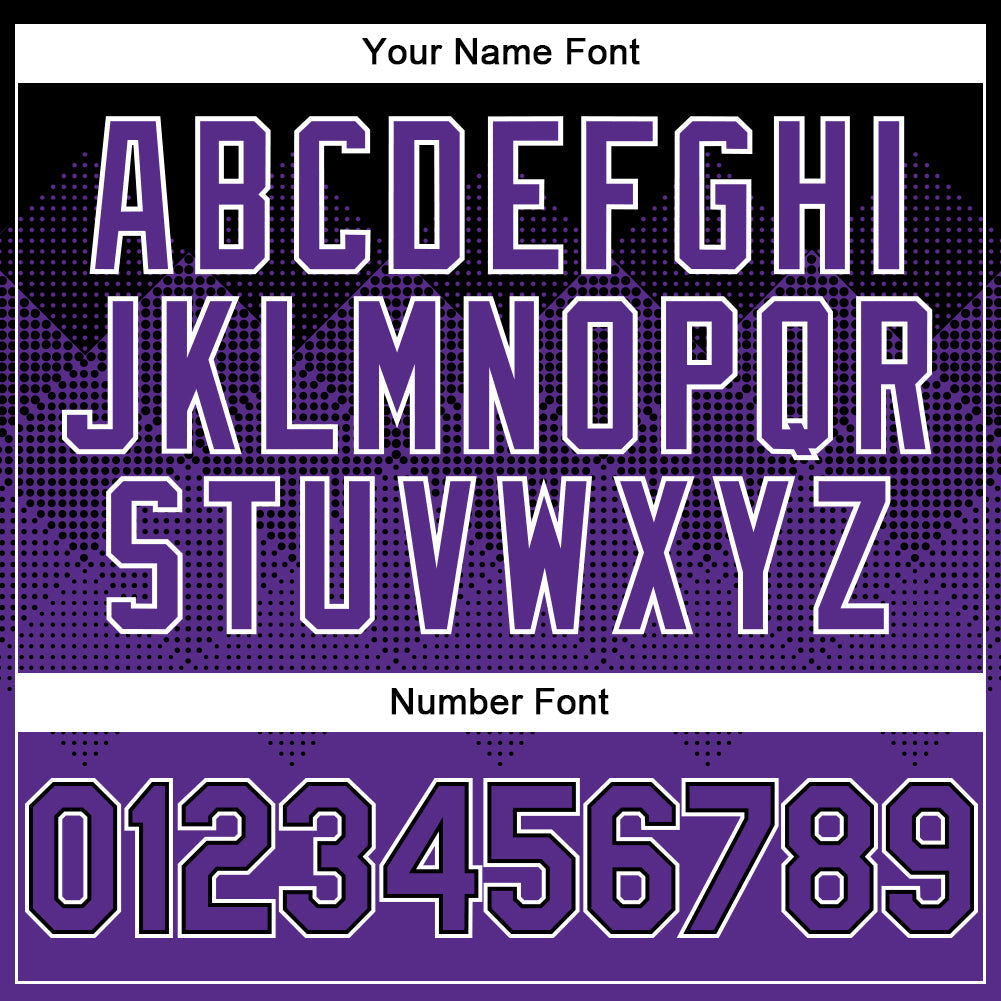 Custom Black Purple-White Gradient Square Shape 3D Pattern Design Bomber Full-Snap Varsity Letterman Hoodie Jacket view 5