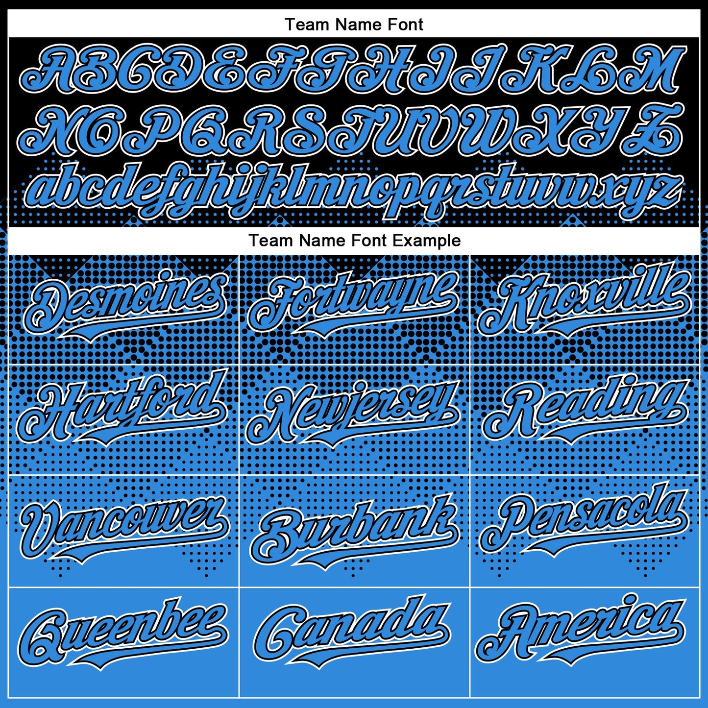 Custom Black Powder Blue-White Gradient Square Shape 3D Pattern Design Bomber Full-Snap Varsity Letterman Hoodie Jacket view 4