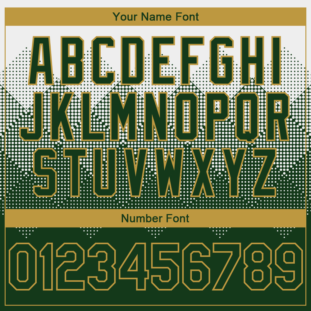 Custom White Green-Old Gold Gradient Square Shape 3D Pattern Design Bomber Full-Snap Varsity Letterman Hoodie Jacket view 5
