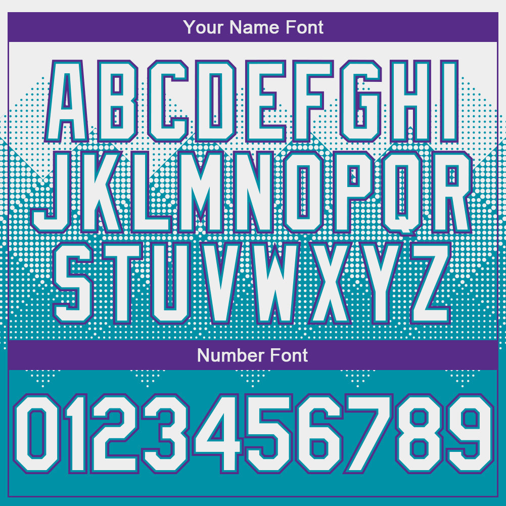 Custom White Teal-Purple Gradient Square Shape 3D Pattern Design Bomber Full-Snap Varsity Letterman Hoodie Jacket view 5
