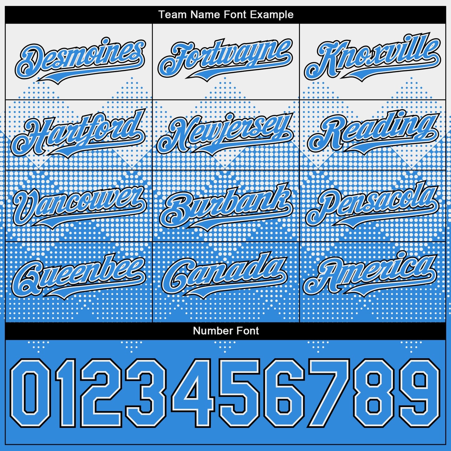 Custom White Powder Blue-Black Gradient Square Shape 3D Pattern Design Bomber Full-Snap Varsity Letterman Hoodie Jacket view 5