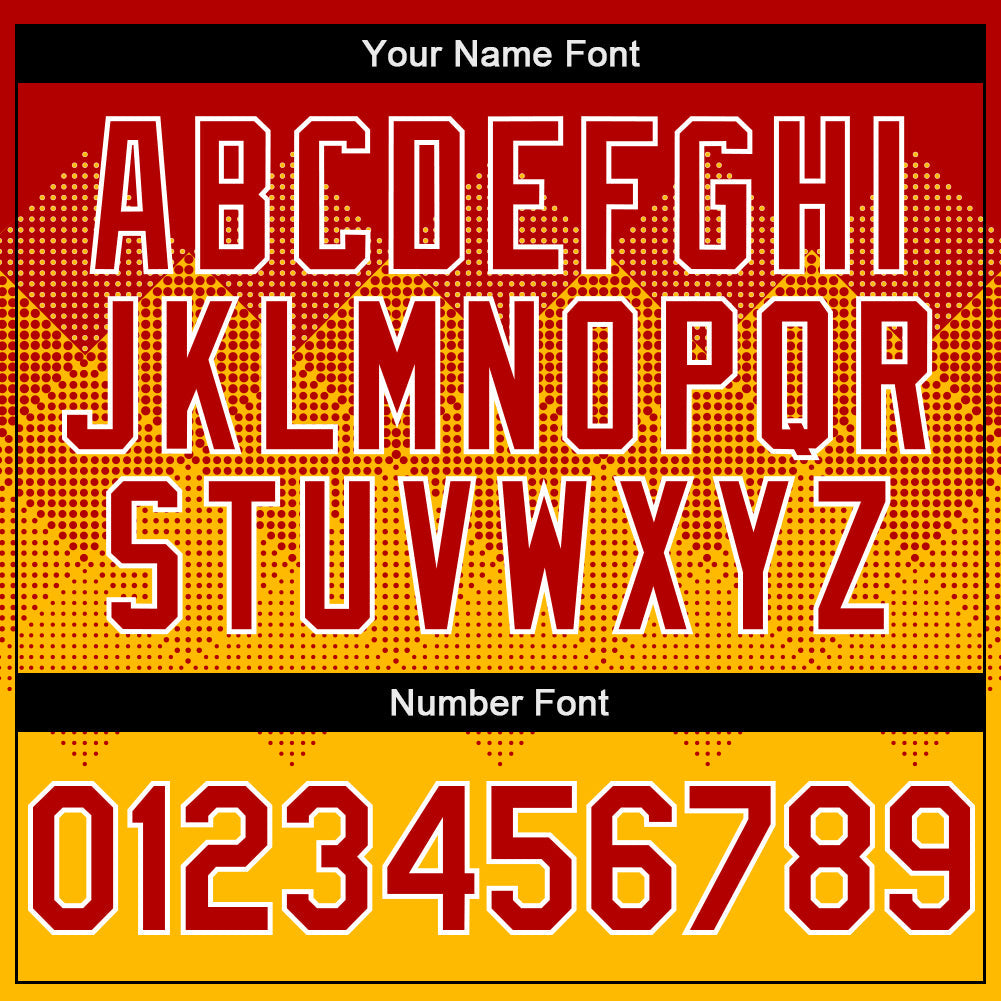Custom Red Gold-White Gradient Square Shape 3D Pattern Design Bomber Full-Snap Varsity Letterman Hoodie Jacket view 5