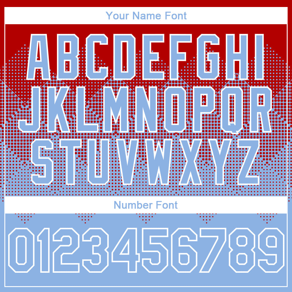 Custom Red Light Blue-White Gradient Square Shape 3D Pattern Design Bomber Full-Snap Varsity Letterman Hoodie Jacket view 5