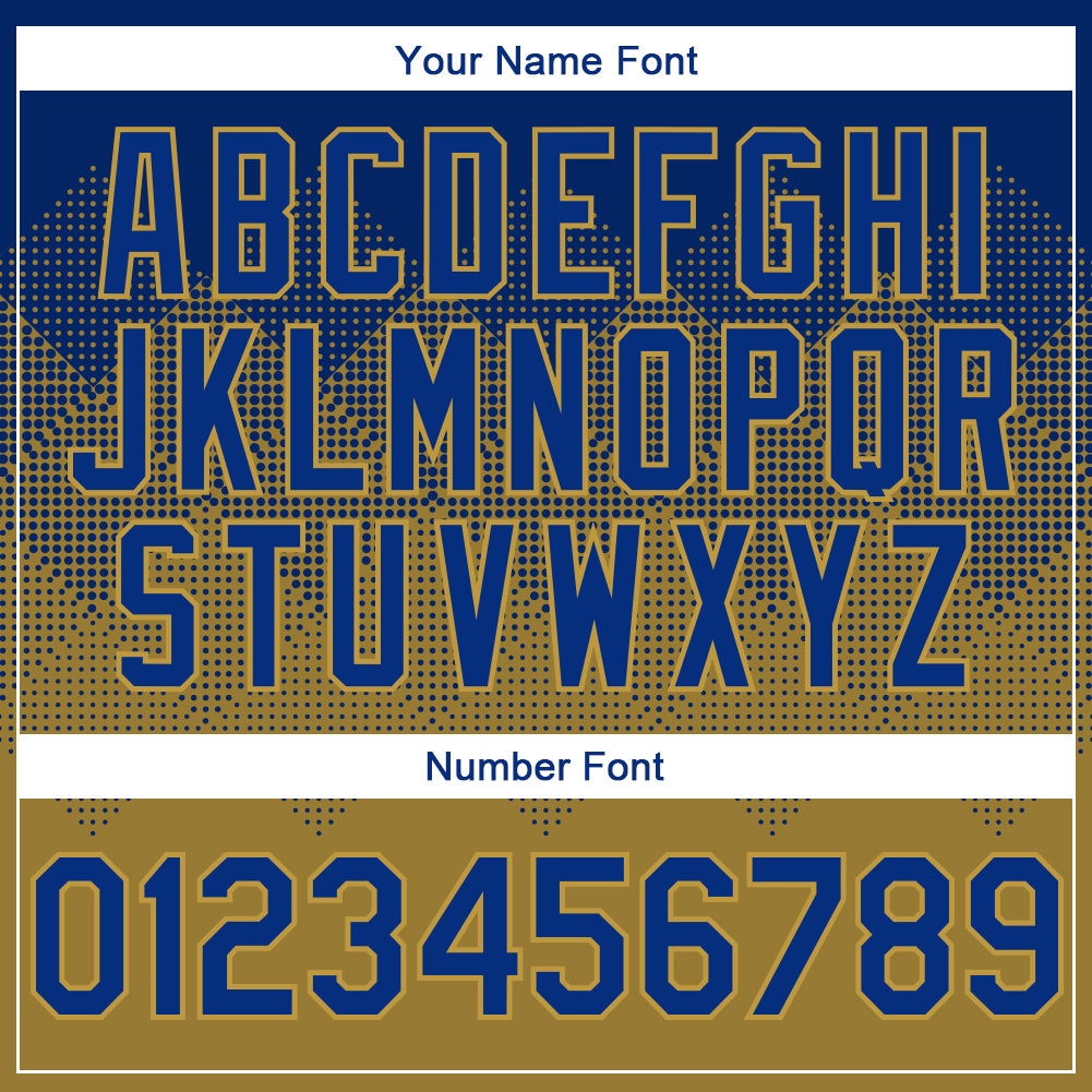 Custom Royal Old Gold-White Gradient Square Shape 3D Pattern Design Bomber Full-Snap Varsity Letterman Hoodie Jacket view 5
