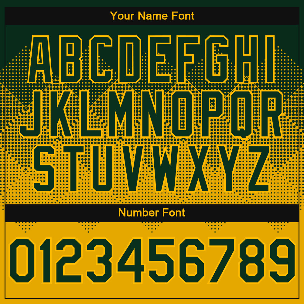 Custom Green Gold Gradient Square Shape 3D Pattern Design Bomber Full-Snap Varsity Letterman Hoodie Jacket view 5