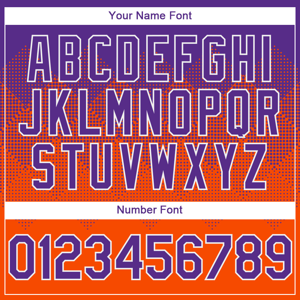 Custom Purple Orange-White Gradient Square Shape 3D Pattern Design Bomber Full-Snap Varsity Letterman Hoodie Jacket view 5
