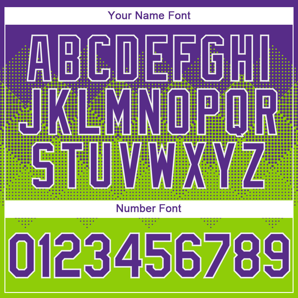 Custom Purple Neon Green-White Gradient Square Shape 3D Pattern Design Bomber Full-Snap Varsity Letterman Hoodie Jacket view 5