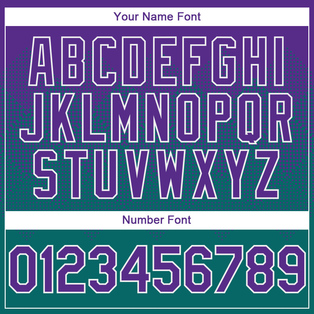 Custom Purple Teal-White Gradient Square Shape 3D Pattern Design Bomber Full-Snap Varsity Letterman Hoodie Jacket view 5